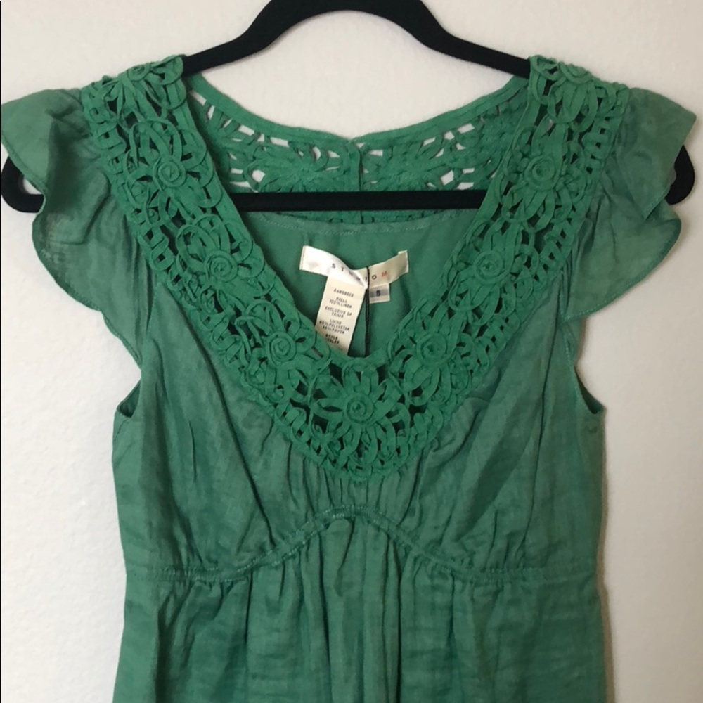 NWT Max Studio green linen dress sz S